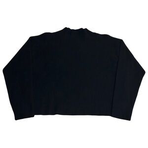 Quince Eco-Knit Milano Stitch Mock Neck Pullover Sweatshirt Women’s Small Black